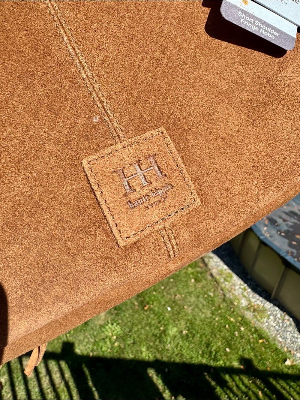 Haute Hippie Fringed Suede Hobo Shoulder Bag in Cognac - Picture 6 of 9